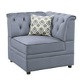 thumbnail image 3 of ACME Bois II Velvet Upholstered Button Tufted Wedge Chair in Gray, 3 of 11