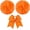 Orange, variant on 3 Pcs Cheerleading Pom Poms and Large Cheerleader Hair Bow Metallic Cheer Supplies for Team Spirit Sports Dance Cheering