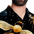 thumbnail image 5 of Starry Bees in the Sky Men's Short Sleeve Printed Poplin Shirt with Spread Collar Tops - Casual Button Down Summer Beach Shirt for Men and Women, 5 of 6