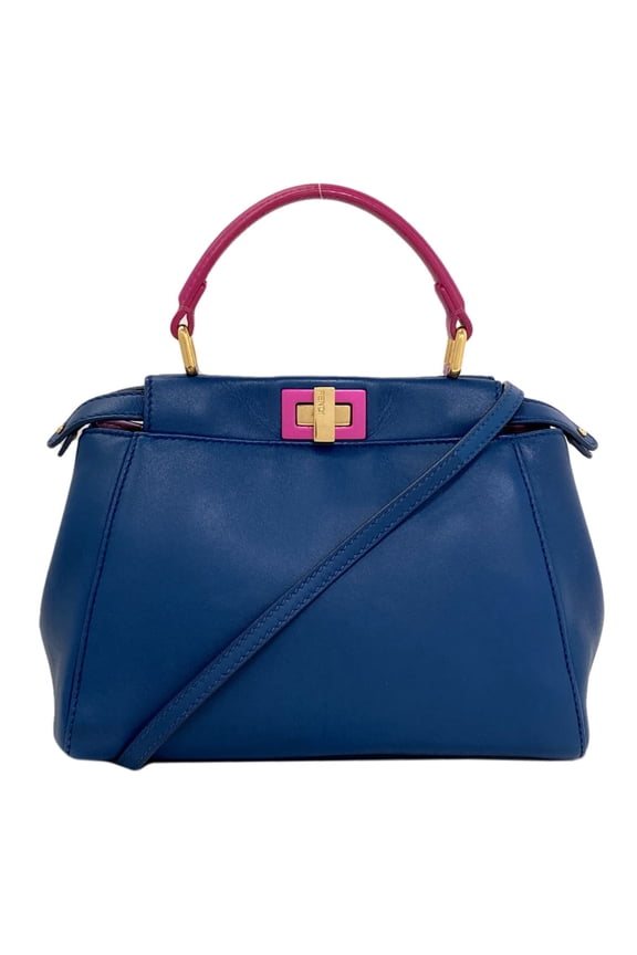 Pre-Owned Fendi Peekaboo Mini 2-Way Handbag, Calfskin, Women's FENDI