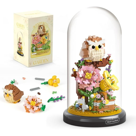 NAYIHOOP Owl Flower Bouquet Building Sets Animals Plant for Girls Not Compatible with Lego