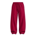 thumbnail image 7 of CCRFTGI Men's Baggy Sweatpants Wide Leg Elastic Drawstring Waist Pants Casual Joggers Athletic Pants with Pockets Red 2XL, 7 of 7