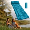 thumbnail image 4 of Greeniant Almohadilla para dormir autoinflable, almohada incorporada, colchón doble impermeable, cojín para dormir con bolsa de almacenamiento, viaje carpas Azul Greeniant OD020052-02B, 4 of 6
