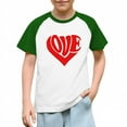 thumbnail image 2 of Xdegoge Soft Cotton Kids Raglan T-Shirt for Valentine's Day – Unisex Short Sleeve Tee Heart Pattern Toddler Girl Graphic Tees, 2 of 8