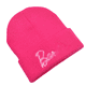 thumbnail image 3 of Gorro de punto con letras bordadas para otoño e invierno, bonito gorro rosa para mujer, gorro de lana cálido y resistente al viento para exteriores, 3 of 5