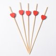 thumbnail image 5 of 100 piezas/bolsa de palitos de fruta decorativos de San Valentín con forma de amor, desechables, creativos y bonitos, para tartas, palitos de bambú, 5 of 5