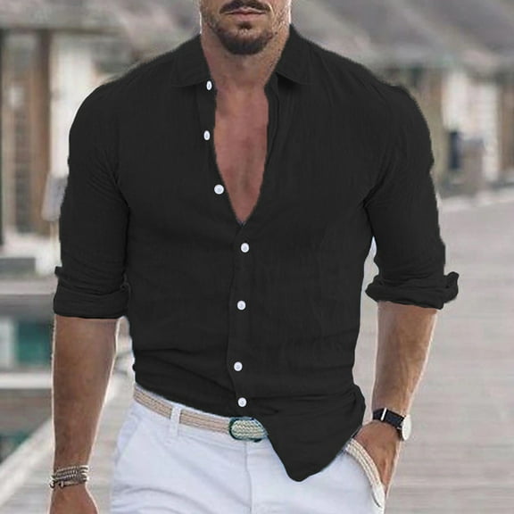 Lilgiuy T Shirts for Men Casual Buttons Beach Non-positioning Print Turn Down Short Sleeve Shirt Blouse for Dating Wedding