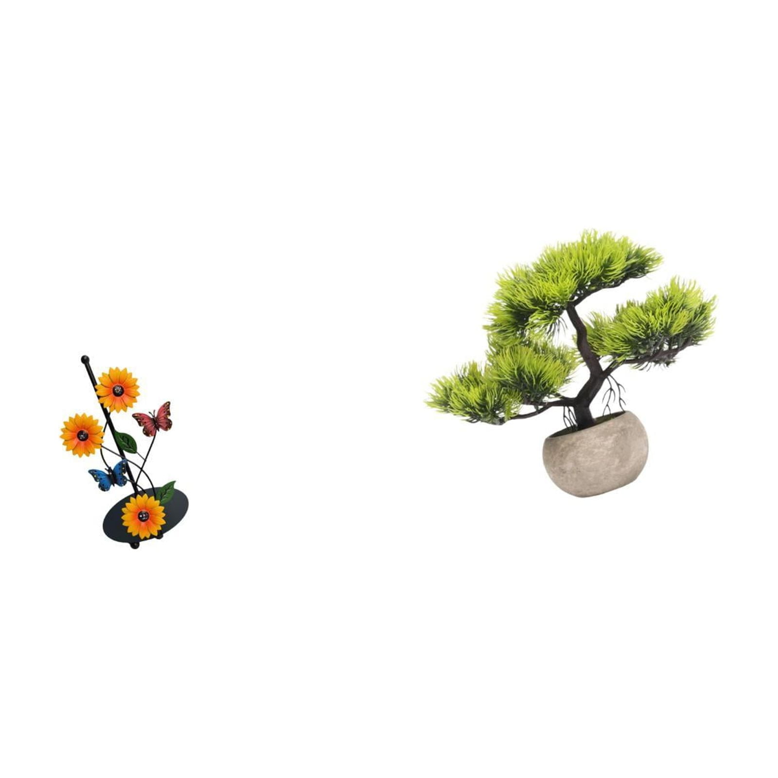 Fiocias Toilet Paper Holder And Paper Towel Holder Countertop with Artificial Bonsai Tree Lightweight Iron Vertical Stand Suitable for Office Desk Bathroom Di