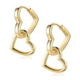 thumbnail image 2 of Lancharmed Gold Plated Stud Earrings for Womens,Love Heart Earring Galentines Gifts, 2 of 7