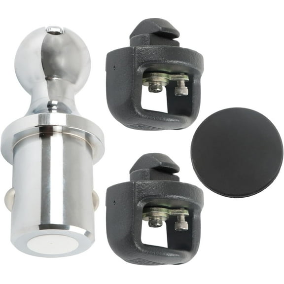 SHZAITOR with Safety Chain Attachments & Cover Gooseneck Ball Hitch 2-5/16 Inch 30,000 LBS Kit Replacement for F-250 F-350 F-450