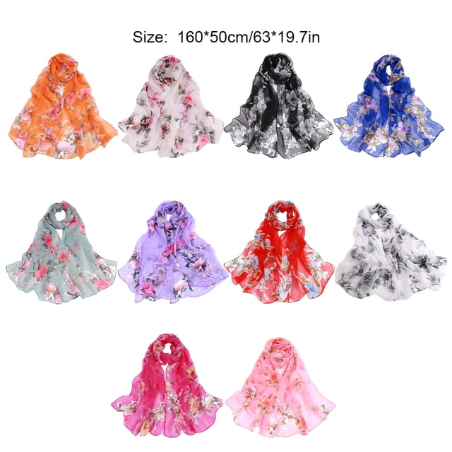 VONKY Cloth Floral Pattern Scarf Lightweight And Portable Gift For Women S Fashion Collection Elegant red 1Set