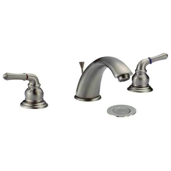 Dionna Widespread 3-Hole Bathroom Sink Faucet with Drain Assembly and Dual Lever Handles, Brushed Nickel