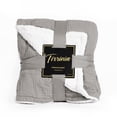 thumbnail image 7 of Luxury Sherpa Knit Throw Blanket 50" x 60", Home Decorative Blanket for Sofa Couch Chair All Season TV Blanket | Super Soft, Warm, Waffle Weave Knit | Catalonia series by Tirrinia, Grey, 7 of 7