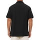 thumbnail image 3 of CAMISA DE HOMBRE CORTA DE MANGA CORTA INSPIRE CHIC PARA EL DÍA DEL PADRE, CON BOTONES, PLAYERA DE PLAYA DE VERANO, CUELLO PUNTA XL NEGRO, 3 of 6