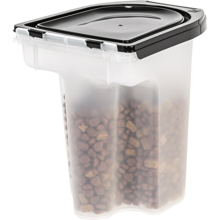 IRIS USA 33 Quart Airtight Pet Food Container, Black Lid
