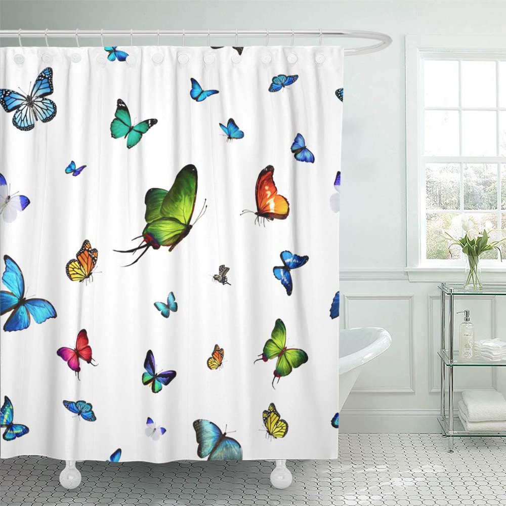KSADK Blue Butterfly Pattern with Flying Butterflies Mariposa Exotic