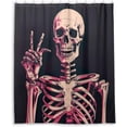thumbnail image 2 of Funny Skull Shower Curtain Waterproof Fabric with 12 Hooks Bathroom Bath Curtain Set Polyester Fabric Machine Washable 60 x 72 Inch Home Decor, 2 of 6