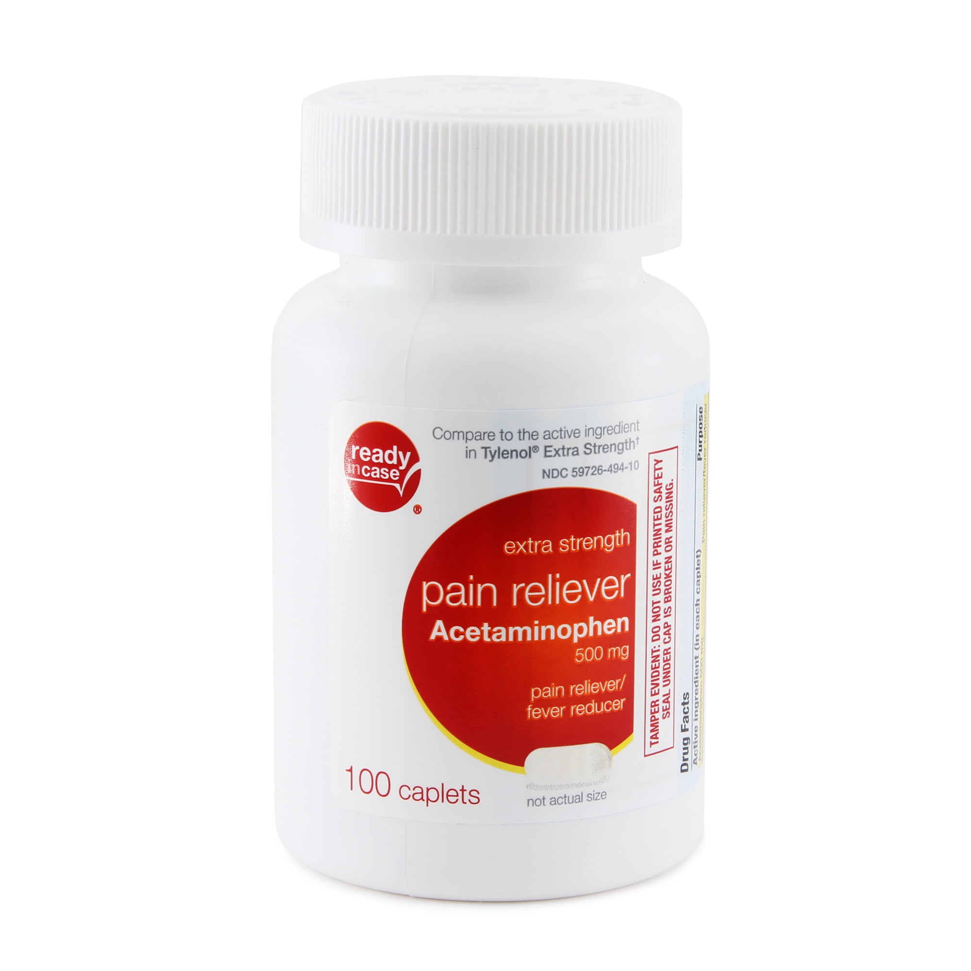 Ready In Case Acetaminophen 500mg Caplet 100ct