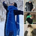 thumbnail image 4 of Thick and Warm Shawl Solid Color Scarf, Versatile Scarf, 4 of 9