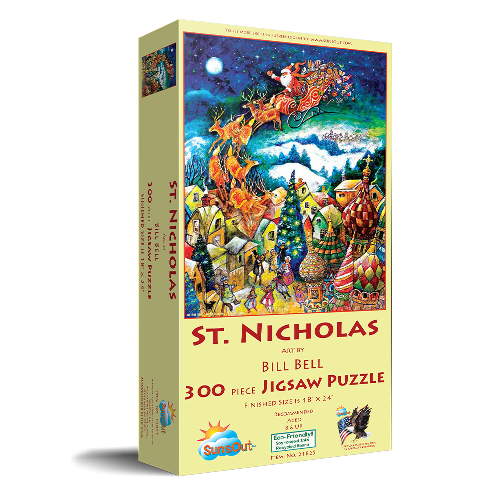 SUNSOUT INC - St. Nicholas - 300 pc Jigsaw Puzzle by Artist: Bill Bell - Finished Size 18" x 24" Christmas - MPN# 21825 - image 2 of 5