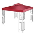 thumbnail image 2 of Toit de Parasol de Remplacement à 2 Couches pour Gazebo de Patio, Imperméable, Extérieur, Toit de Parasol à 2 Couches, Pare-Soleil Extérieur, Rouge Vin, 2 of 9