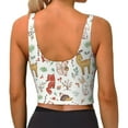 thumbnail image 3 of Fotbe Cute Little Animals Pattern Womens' Sports Bra Longline Wirefree Padded with Medium Support Sports Moisture-Wicking Workou Vest,Tank Top-XX-Large, 3 of 9