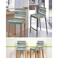 thumbnail image 5 of Farmhouse Teal Orange Bar Stool Covers Set of 2, Country Vintage Wooden Stretch Washable Bar Chair Covers with Backs, Removable Pub Counter Height Chair Cover for Kitchen Dining Room Cafe, 5 of 7