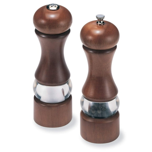 Olde Thompson 6 Caffe Wood Pepper Mill and Salt Shaker Set