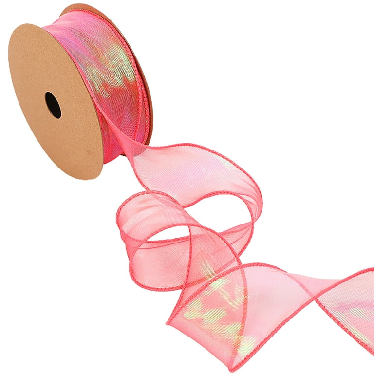 HYDa 1 Roll Organza Ribbon Easy to Cut Decorative Versatile Wide Shimmers  Twisting Chiffon Organza Ribbon for Bouquet Wrapping