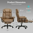 thumbnail image 3 of HomeZeer Big and Tall Office Chair with Footrest, 400 lbs Modern High Back Leather Office Chair, Reclining Wide Seat Ergonomic Executive Home Office Computer Desk Chair, Brown, 3 of 13