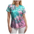 thumbnail image 4 of COMVALUE Womens Heart Printed Animals Nurse Uniforms 2026 Scrub Tops for Women Short Sleeve V Neck Scrub Shirt with Pockets (Pink, 3XL), 4 of 9