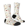 thumbnail image 3 of Uemuo Wildflower Watercolor Pattern Women's Crew Socks, Soft Durable Breathable Moisture-Wicking with Odor Control Cotton socks, 3 of 9
