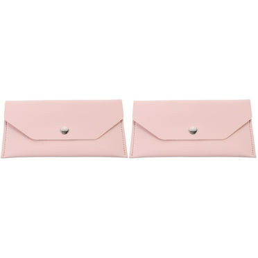 Cards Accessory 2 Count Leather Cash Envelope Business Holder Binder Travel Wallet Pink Purse Miss