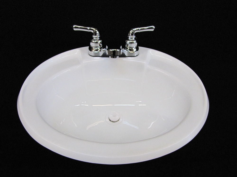 Mobile Home RV Parts Bathroom Lav White Sink with White  Faucet  20x17 
