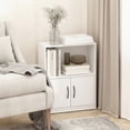 thumbnail image 3 of Furinno GRUEN 2-Tier Small Bookcase with Doors 9.3 x 21.8 x 27 White, 3 of 5