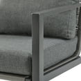 thumbnail image 5 of Hayes Modern Outdoor Patio Aluminum Rope Accent Lounge Chair with Cushions, Gray, 5 of 10