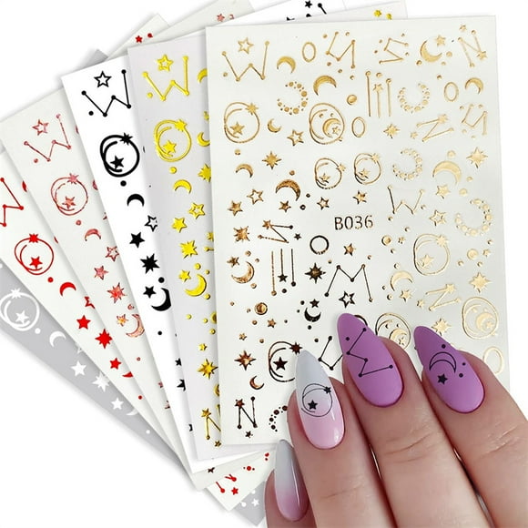 8 Sheets Nail Art Stickers Decals 3D Self-Adhesive Nail Art Decorations Decals Manicure Accessories