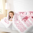 thumbnail image 3 of spefrowx Watercolor Pink Bow Full Size Bedding Sets for Girls, White Princess Lettering Full Size Bed in a Bag, Pink Reversible, 7-Piece, 3 of 6