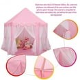 thumbnail image 2 of Kids Princess Castle LED Star Lights Play Tents, Pink, 2 of 8