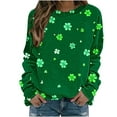 thumbnail image 2 of ICHUANYI Womens Crewneck Sweatshirts Raglan St. Patrick's Print Shirts Casual Long Sleeve Pullover Tops, 2 of 5