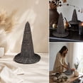 thumbnail image 6 of sruoe Halloween Woven Witch Hat Figurine, Rustic Wicker Style Tabletop Ornament, Gothic Fall Accent Decor, Halloween Home Decoration, Halloween Party Decor for Mantel，Coffee Table，Entryway, 6 of 7