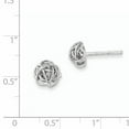 thumbnail image 3 of Sterling Silver Rhodium-plated Polished Knot 7.5mm Post Earrings, 3 of 3