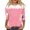 25# Pink, variant on Plus Size 3/4 Sleeve Christmas Shirts for Women Crew Neck Christmas Printed Tee Y2k Csaual Christmas Party Photo Shoot Tshirt Pink L