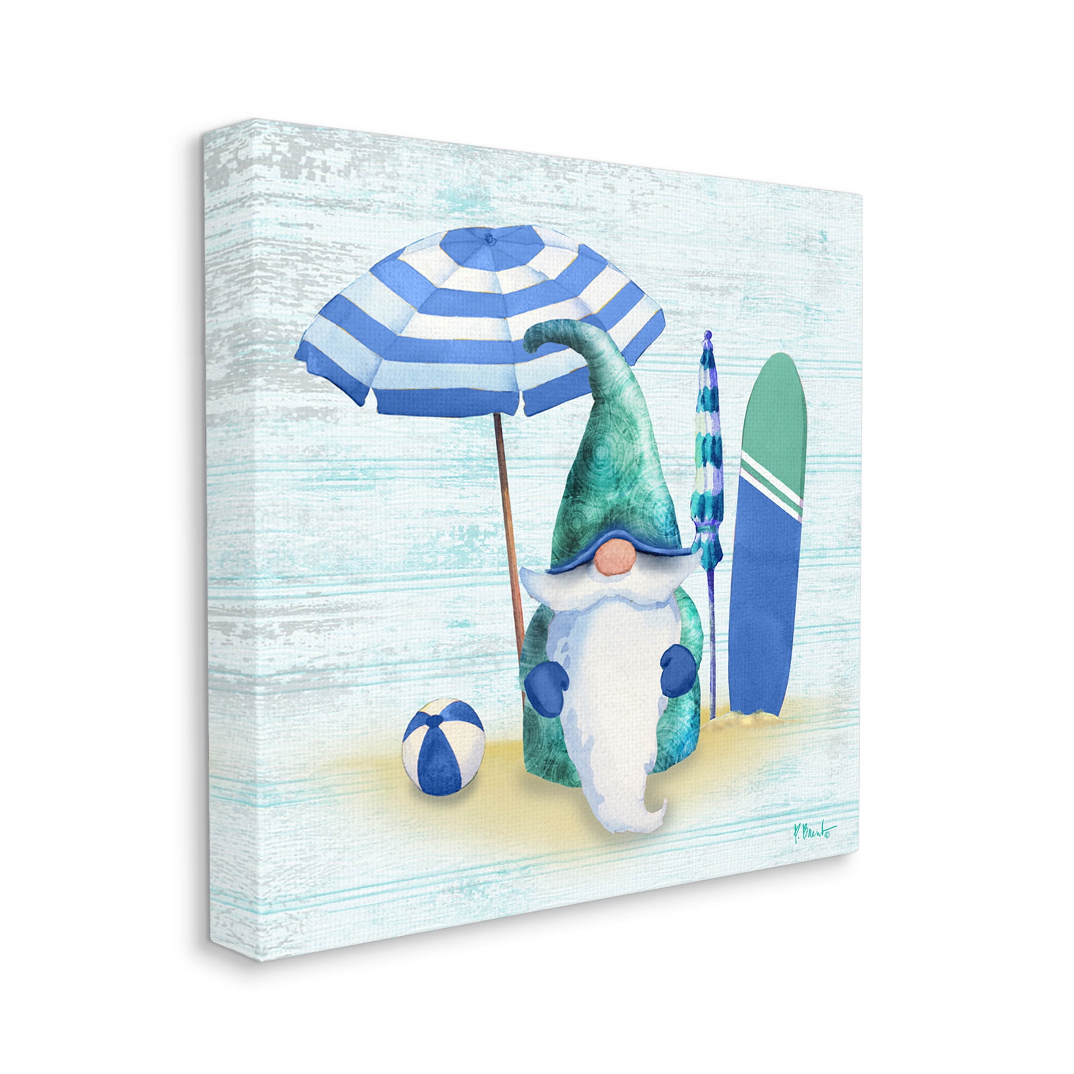 Coastal Seaside Garden Gnome Fairy Tales & Fantasy Graphic Art Gallery Wrapped Canvas Print Wall Art