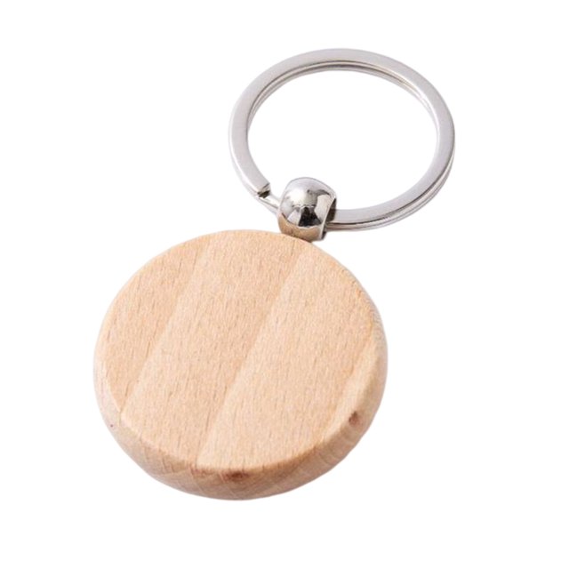 Wood DIY Key Chain Portable Man Woman Paintable Hanging Making Bag Handbag Crafts Making Bag Handbag Clothes Automotive Keychain Accessories Round