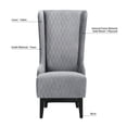 thumbnail image 3 of Mid-Century Modern High Back Faux Leather Accent Chair, Diamond Tufted Wingback Chair with Birch Wood Legs for Living Room Office Apartment, 3 of 16