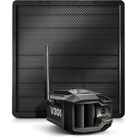 Vosker V300 Ultimate Wire-Free Outdoor 1080p HD Security Camera with Solar Power Bank - Black