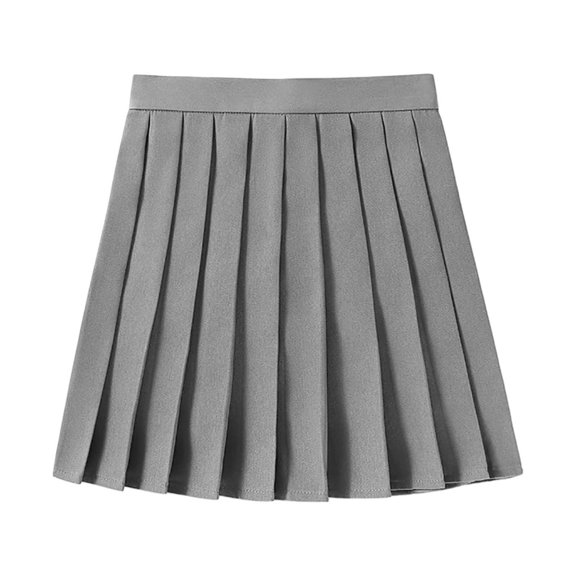oqasdz Women's Casual Pleated Elastic Waist A Line Solid Color Mini Skirts Versatile Daily Wear Work Formal Study Party Evening Dancewear