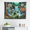 thumbnail image 2 of Ambesonne Trippy Wall Hanging Tapestry, Psychedelic Mandala Woods, 28"x23", Multicolor Reseda Green, 2 of 3