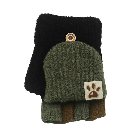 Warm Knit Flip Top Convertible Fingerless Gloves for Kids and Babies Winter Mitten Care Size:One Size